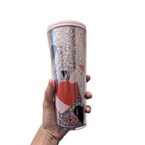 (NEW) Starbucks 24oz Glitter Heart Valentine 2021 Tumbler Pink Purple Love Cup